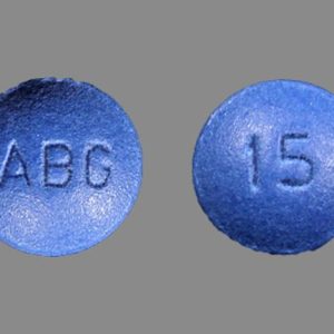 Front and back view of Morphine 15 mg tablet, showcasing its design and markings for identification.