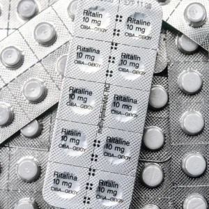 Ritalin 10 mg tablets in cards of 10, neatly arranged on a clean surface.