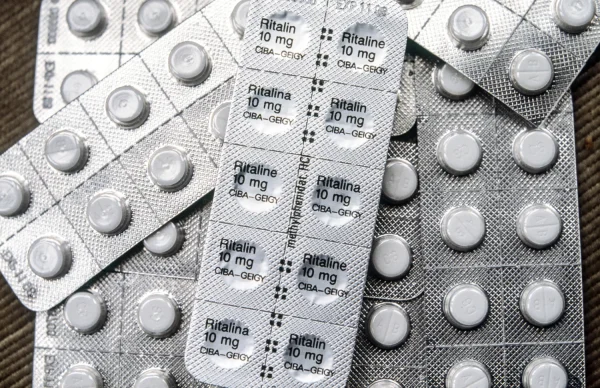 Ritalin 10 mg tablets in cards of 10, neatly arranged on a clean surface.